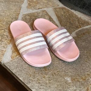Adidas Adilette comfort Pink and White Slide Sandals